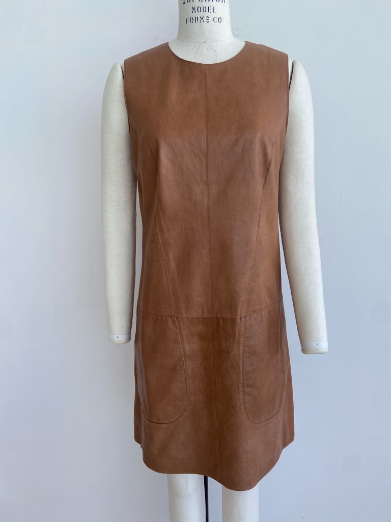 Vince Lambskin Leather Dress